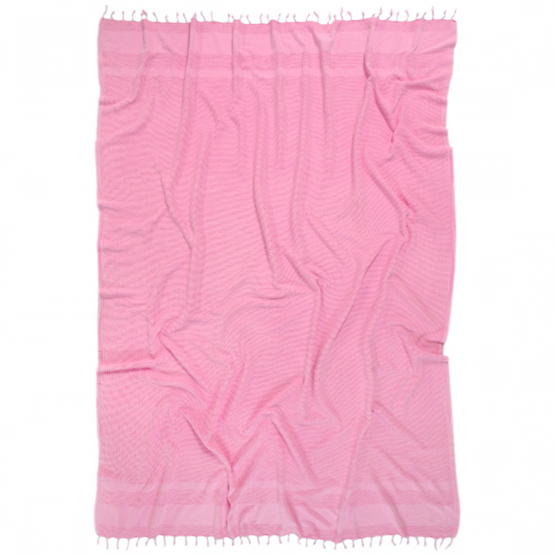Стоун Stone плед бавовняний з вафельною фактурою 140х170 см-pink