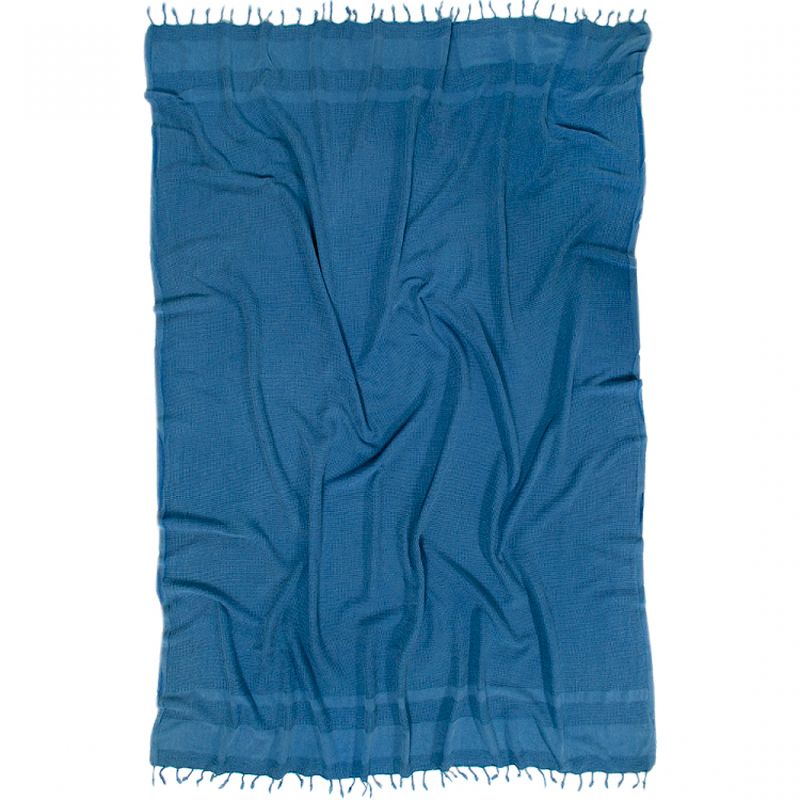 Стоун Stone плед бавовняний з вафельною фактурою 140х170 см-blue