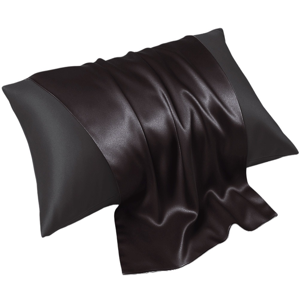 Шовкова наволочка одностороння чорна 22 momme
