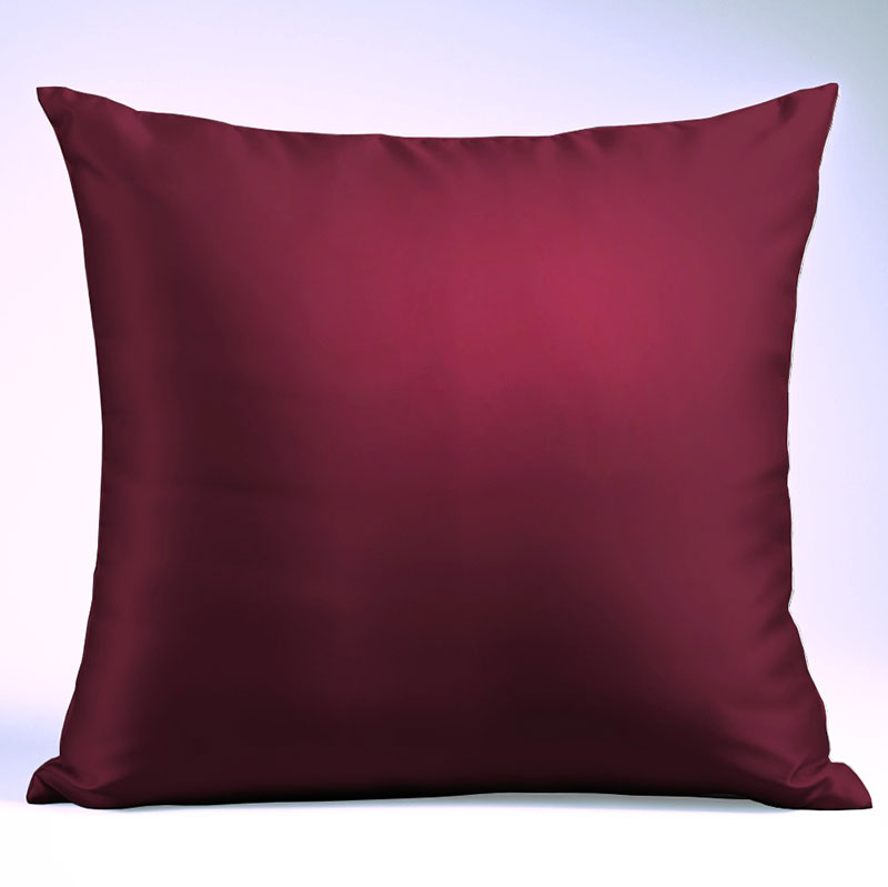 Шовкова наволочка на подушку 100% шовк Малбері бургунді-70х70