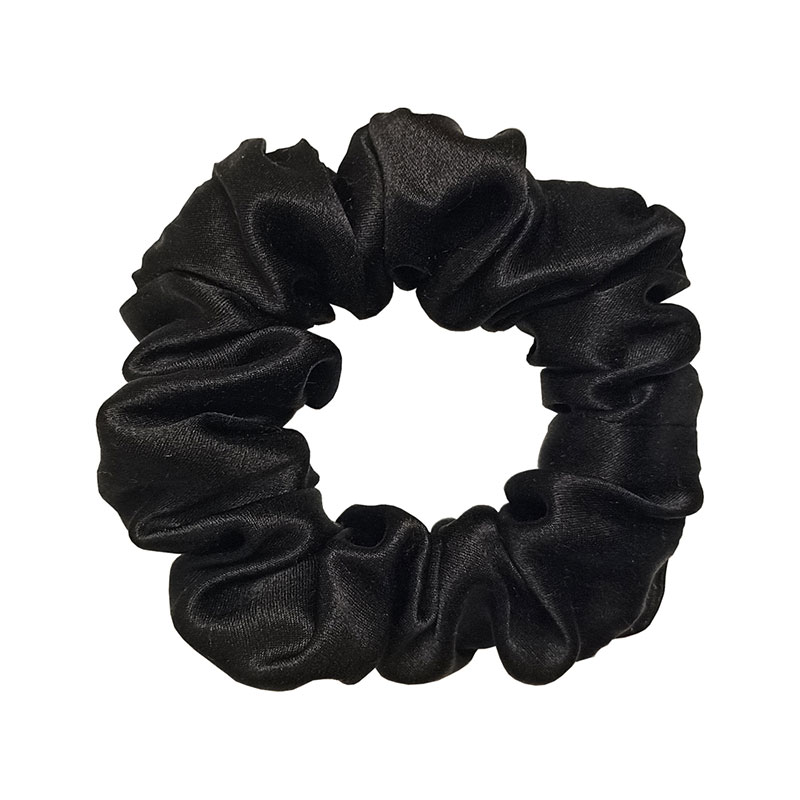 Шовкова резинка для волосся чорна маленька