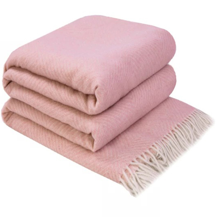 Ромб плед із вовни мериноса 140х200 см-pink