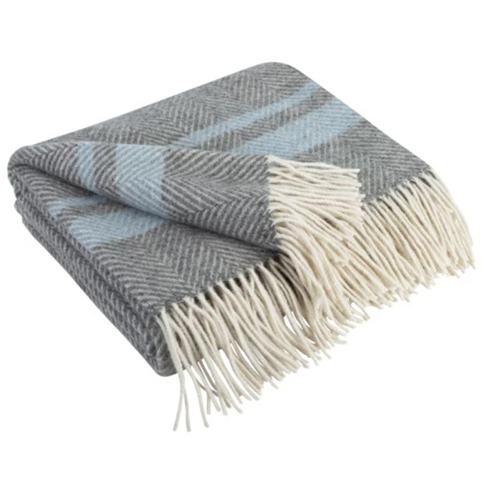 Спорт плед із вовни мериноса 140х200 см-light blue