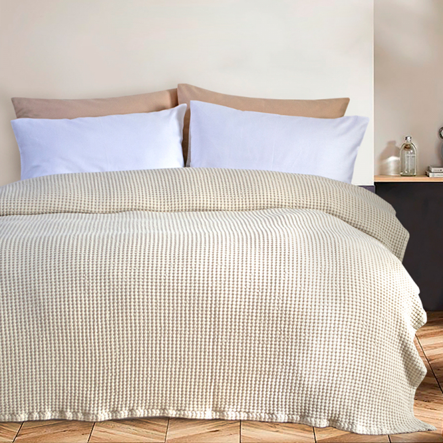 Bellia покривало піке на ліжко бавовна 100%-beige