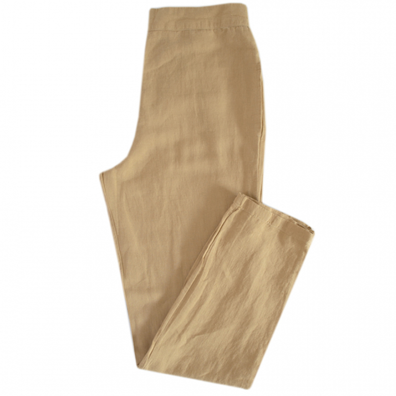 Брума Bruma штани домашні з льону та бавовни-mustard-M