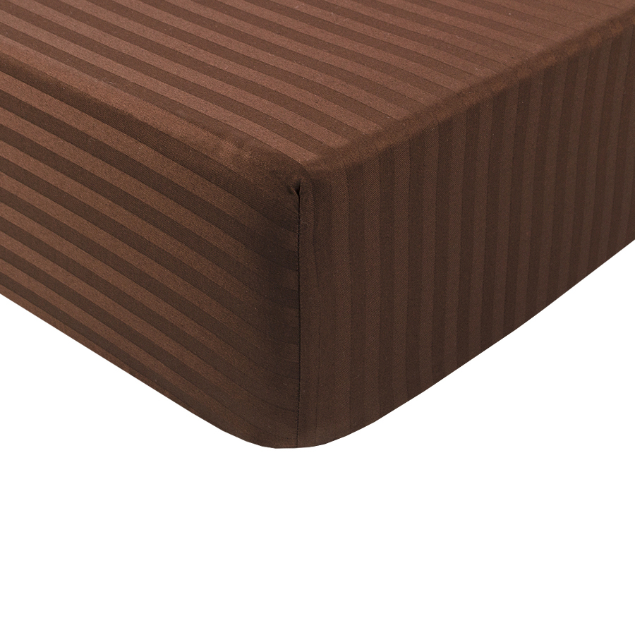 Лотус страйп сатин простынь на резинке