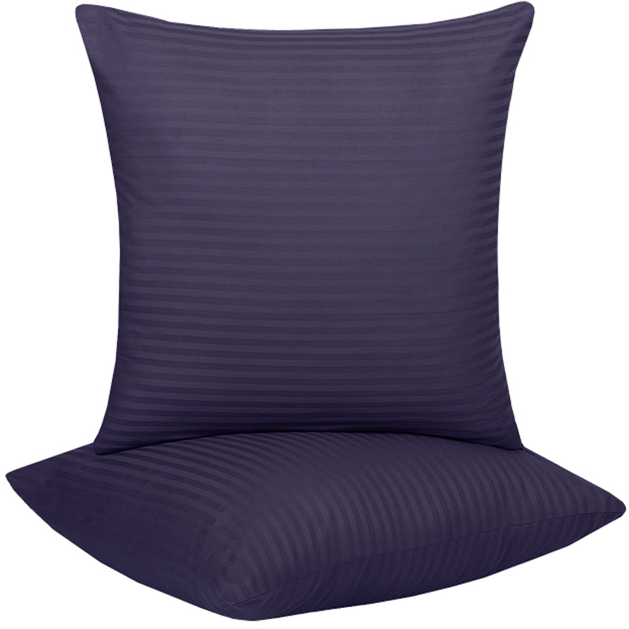 Лотус страйп сатин наволочка 70х70 см-blue